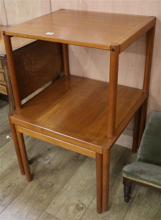 A Danish Trioh nest of teak tables W.91cm